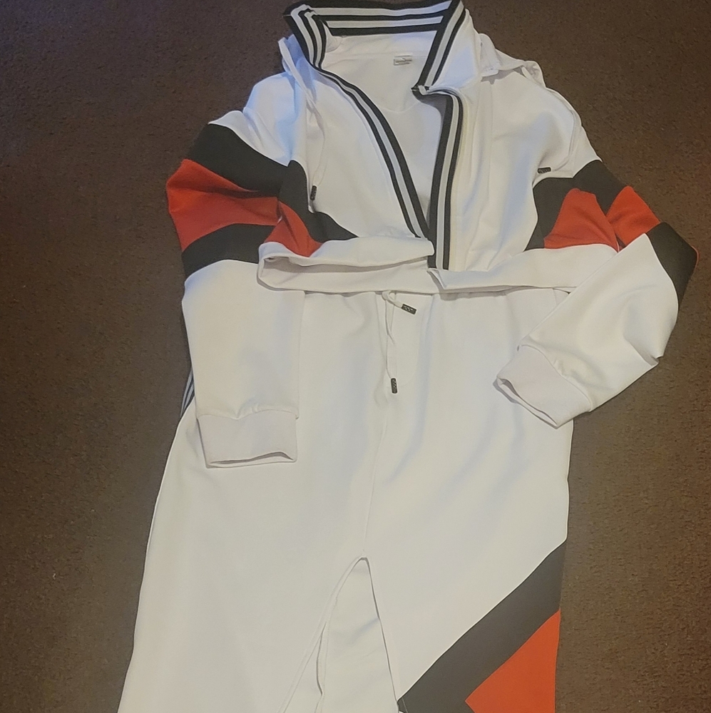 Philthy Ragz White Hooded 2PC Skirt Track Set Size L/XL